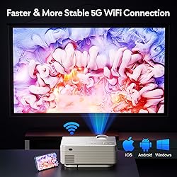 YEZMEK Native 1080P Projector with 5G WiFi and