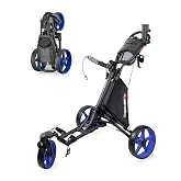 Caddytek CaddyLite ONE-Swivel V8 Golf Push Cart - Lightweight 3 Wheel Foldable Cart with One-Click Folding, 360&deg; Swivel Front Wheel, Adjustable Handle, Cooler Basket, Umbrella &amp; Drink Holder