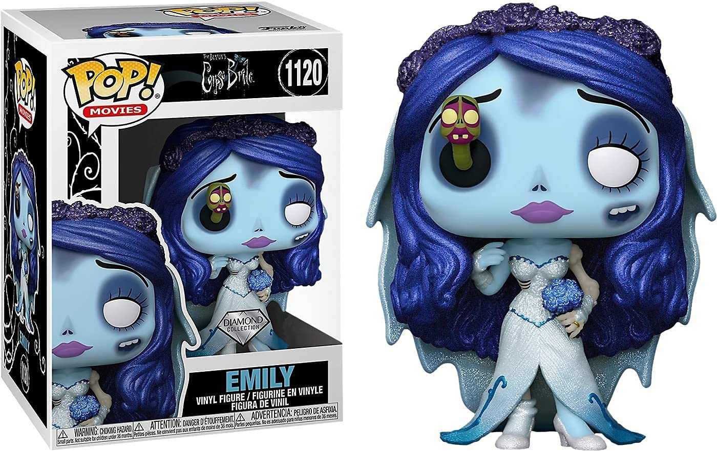Corpse Bride Emily with Maggot Diamond Glitter POP! Vinyl