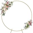 Wokceer Round Backdrop Stand 7.2FT Circle Balloon Arch Frame Circle Backdrop Stand Gold Round Arch for Wedding Birthday Party Bridal Shower Anniversary Event Ceremony Decoration