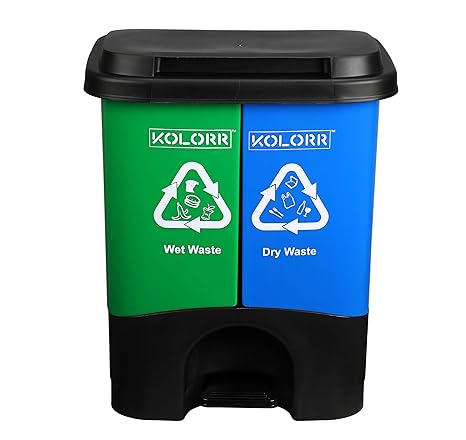 Kolorr Mega Twin Bins Recycling Dry And Wet Waste Garbage Trash