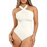 Lover-Beauty Women Shapewear Tummy Control Bodysuit Halter Bodysuit Thong