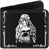 Bistup Boys Wallet Cute Leather Bifold Wallet for Men Women Cartoon Anime Cool Design Credit Card Cash Id Holder Rfid Blocking Black White Girl Bi Fold Small Wallets With Coin Pocket Slim Teens Youth