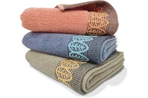 Heikrdo Ultra Absorbent & Soft Cotton Hand Towels(3-Pack,14x29inch) for Hand, Face, Gym and Spa (3-Colors)