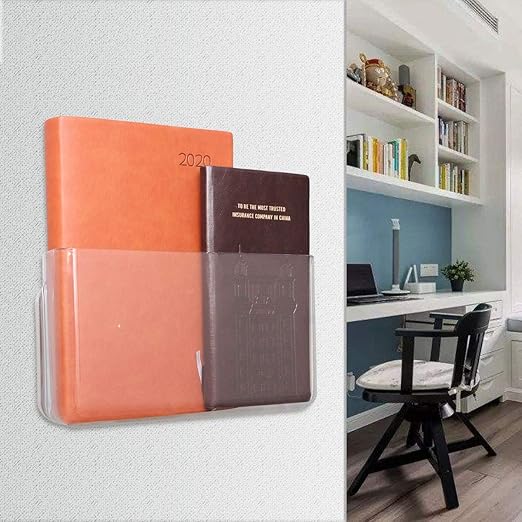 3 PCS Clear Single Pocket Wall Mount File Holder Hanging