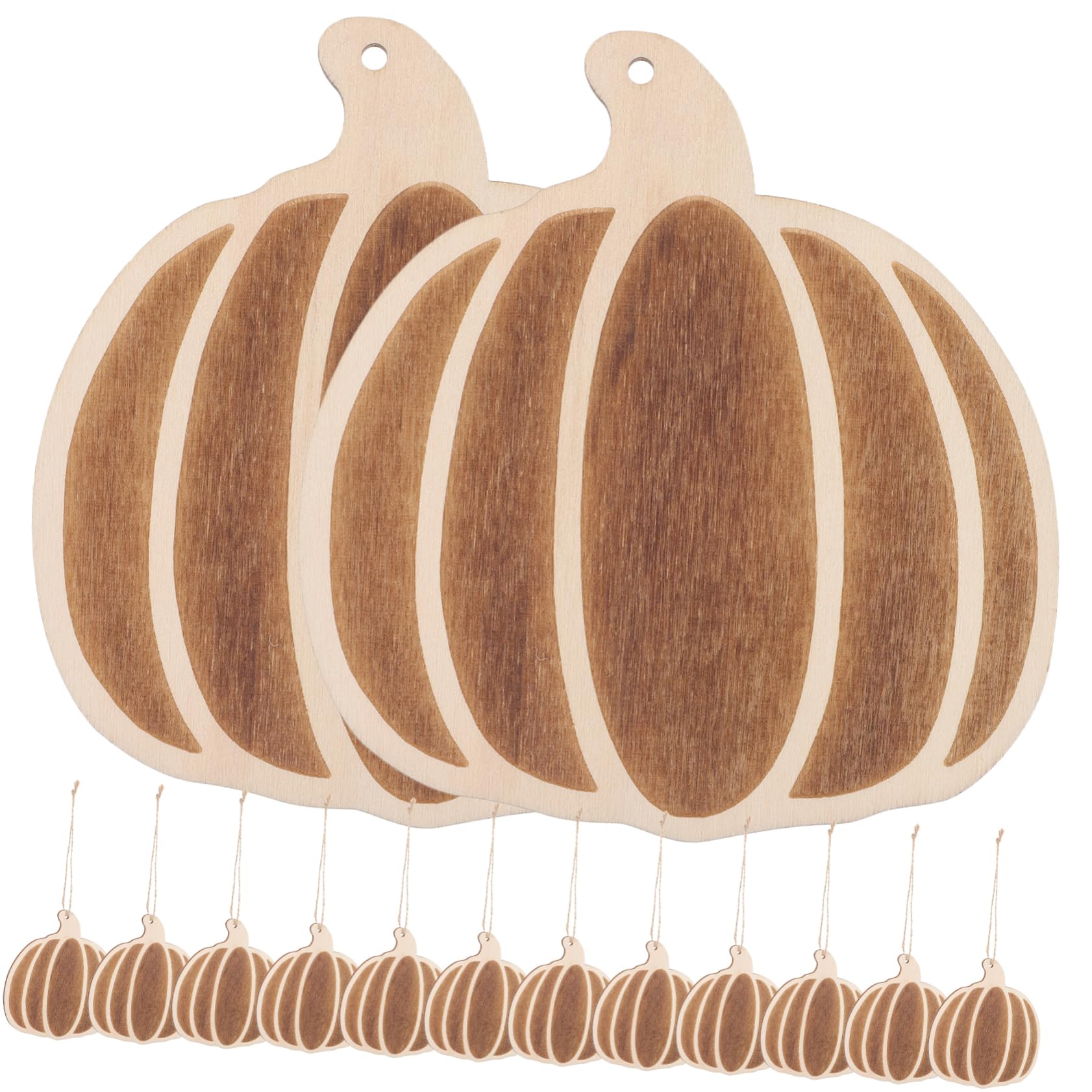 Anneome 10pcs Wooden Pumpkin Craft Tags Unfinished Wood for Halloween Decor Smooth for Painting Embellishments for Boys and Girls Crafts Seasonal Decorations