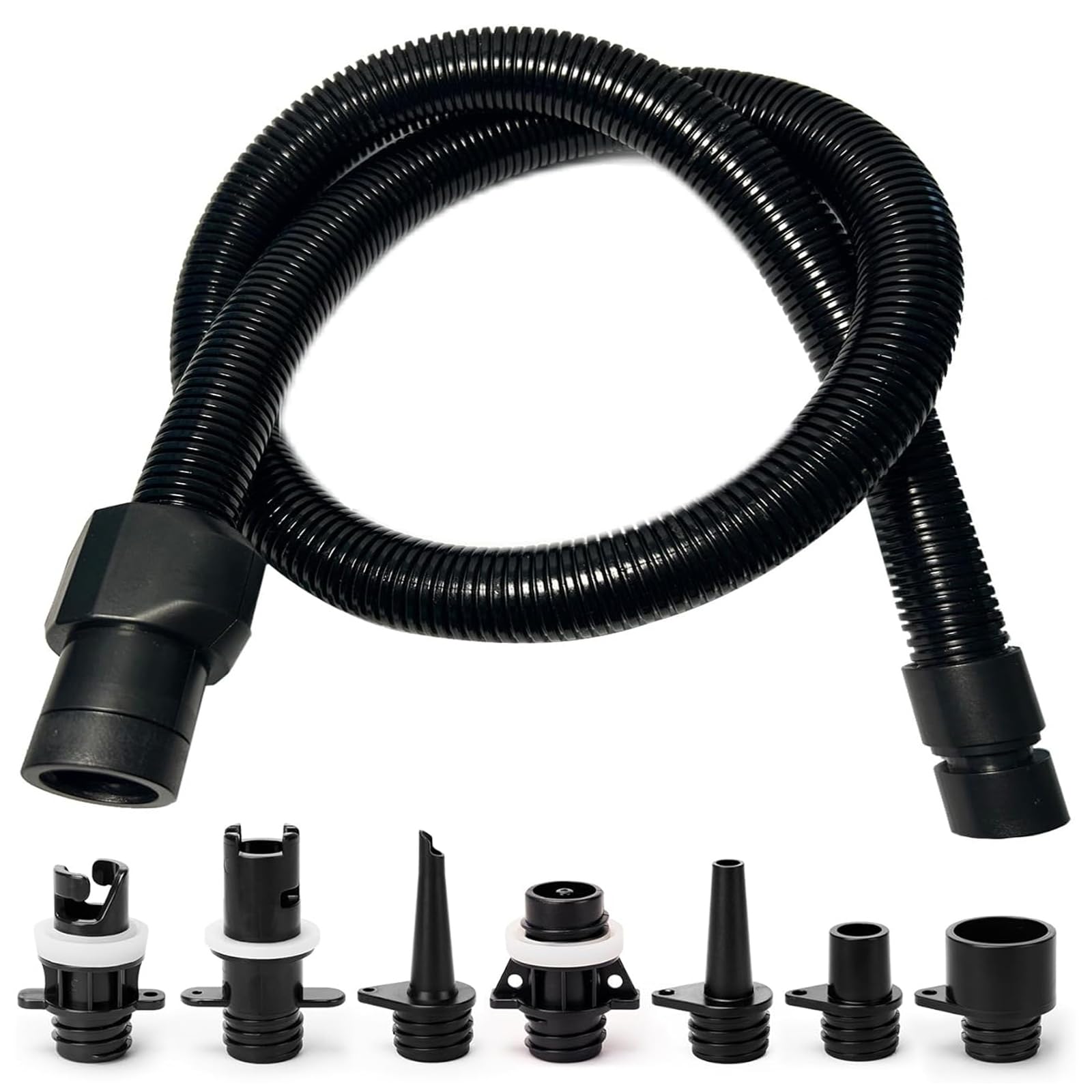 Photo 1 of Paddle Board Pump Adapter Set, Sup Air Pump Hose with 7 Nozzles for Inflatable Paddleboard, Boat, Tent, Pool, Paddle Board Accessories Replacement Parts for Electric SUP Pump, Rafts, Kayak