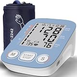 Blood Pressure Monitor, Automatic Upper Arm Blood Pressure Monitors for Home Use with Large Cuff, Blood Pressure Machines with 500 * 2 Sets Memories, Support 2 Users(Blue)