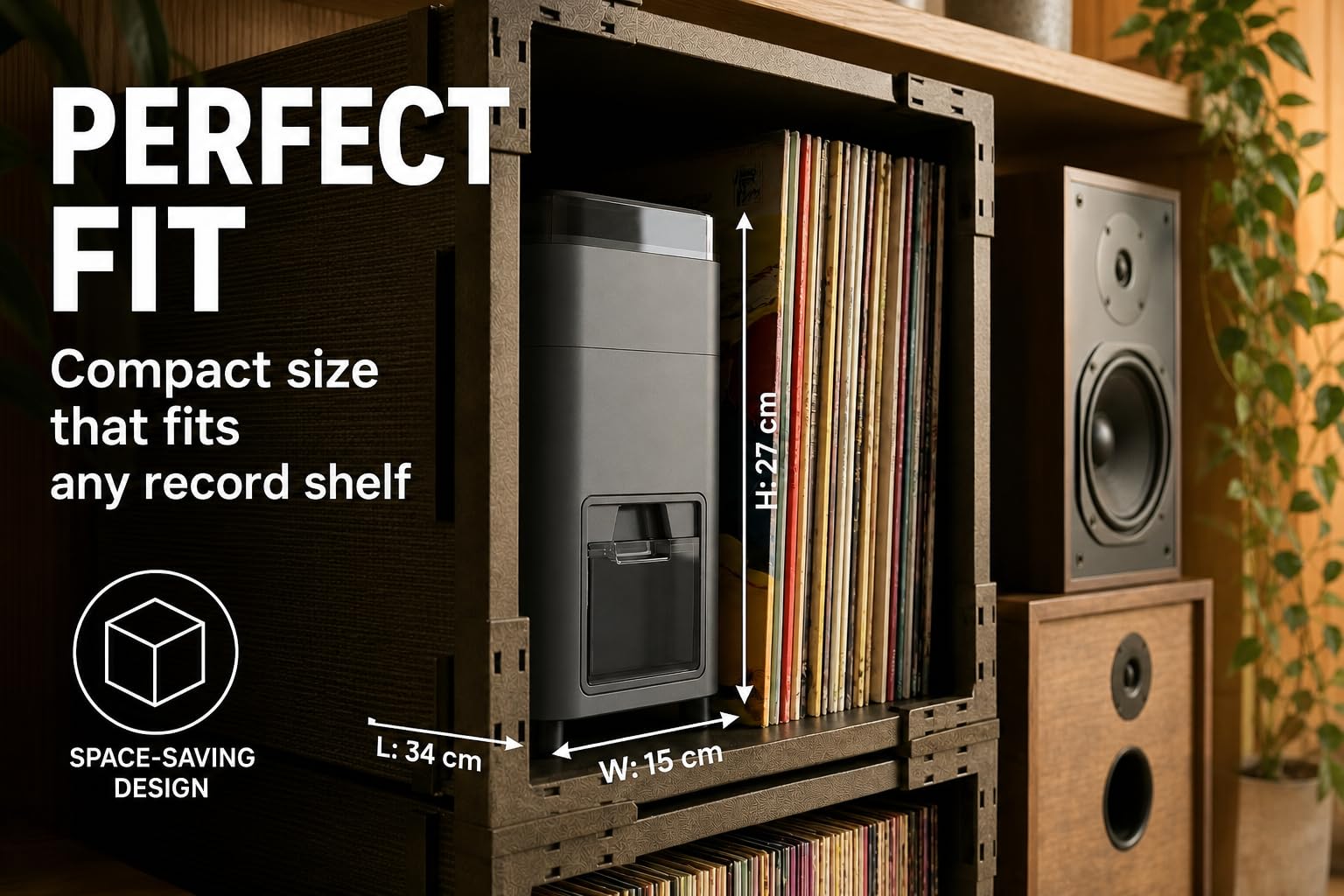 HumminGuru Ultraschall-Schallplattenreiniger – 40-kHz-Ultraschall-Schallplatten-Reinigungsgerät mit automatischer Trocknung, schallplatten reinigungsset mit wasserfilter (Dunkelgrau, 12 Zoll) 6