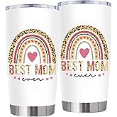 LUDUEIKSW Best Mom Ever Tumbler with Lid 20 oz, Stainless Steel Insulated Coffee Mug, Christmas Birthday Gifts for Mom from Daughter Son, Mothers in Law, Mama, Grandma