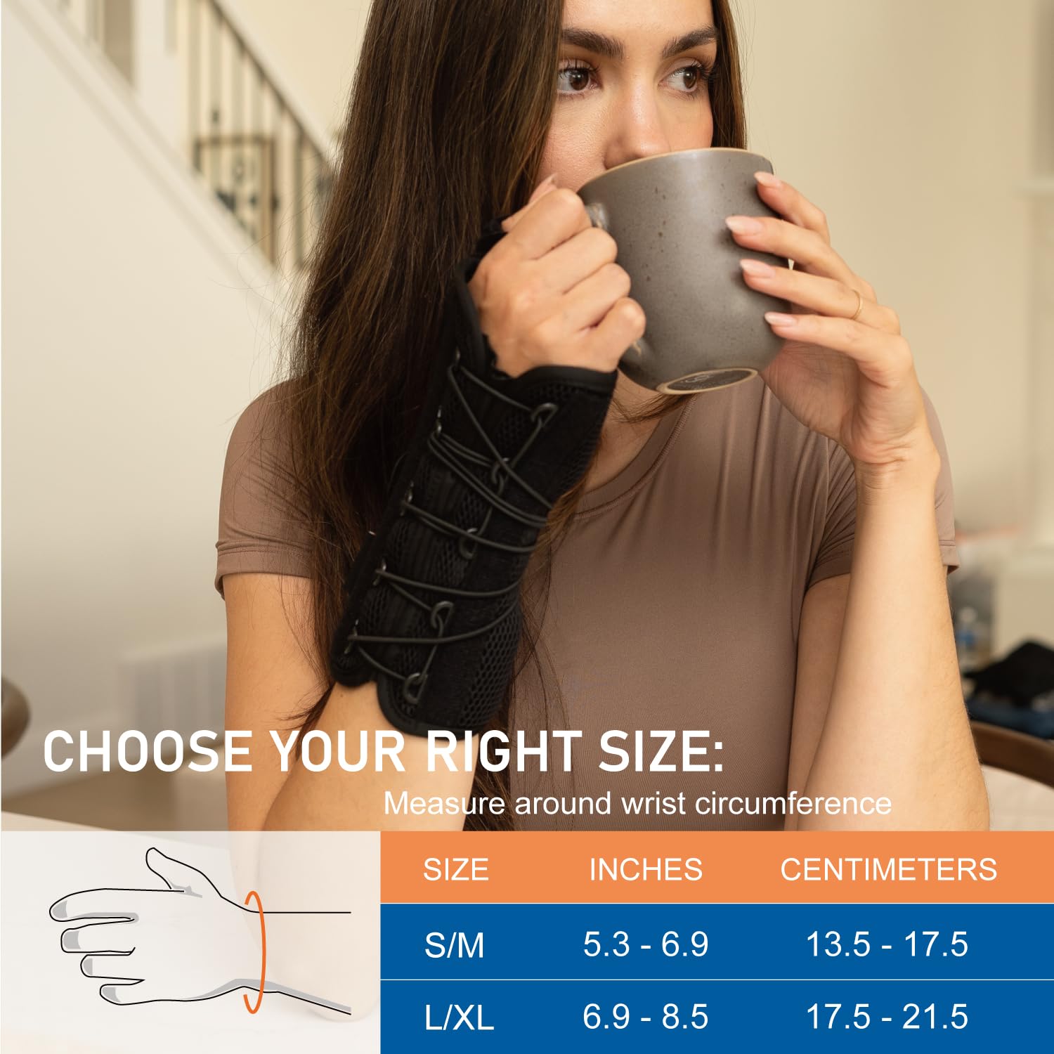Comforband Quick-Strap Wrist & Thumb Spica Splint – Adjustable Support Brace for De Quervain's Tenosynovitis, Tendonitis, Arthritis, Sprains, and Fractures (S/M, Left Hand)