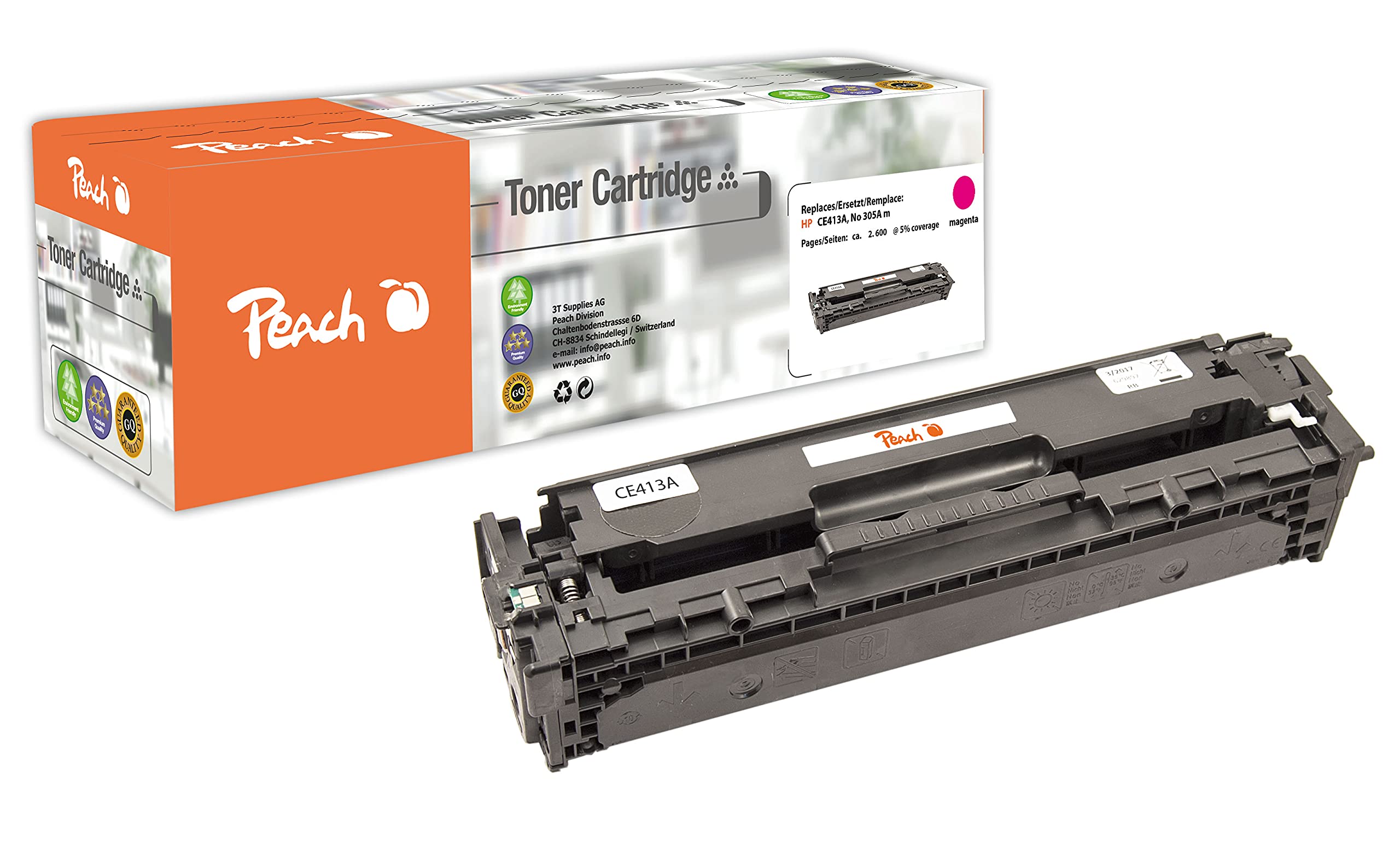 Peach Toner Module for HP No. 305A, CE413A m - Magenta
