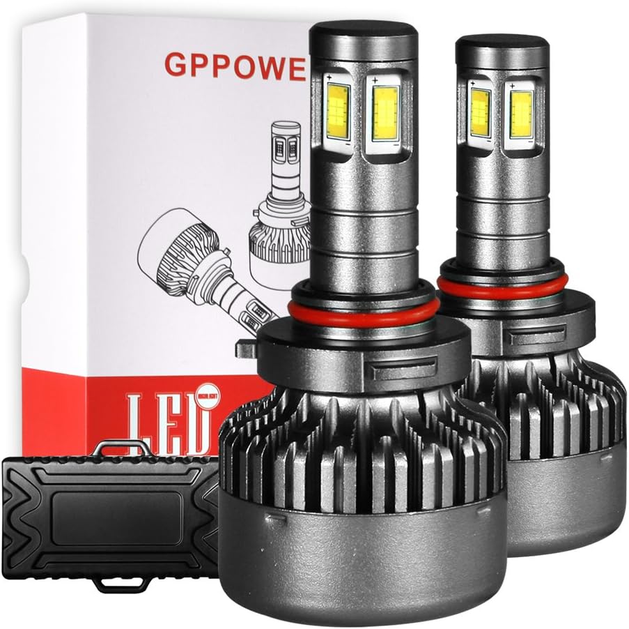 GPPOWER Car LED Headlight Bulb 4 Side CSP 9005 HB3 ALL IN ONE Lamp Conversion KIT 100W 12000LM 6000k White warranty 2year (HB3/9005)