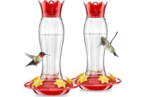 Birdream Hummingbird Feeders for Outdoors, 15oz Hanging Hummingbird Feeders Ant Proof, Easy to Clean and Maintain, Gift for Bird Lover, Red (2 Pack)