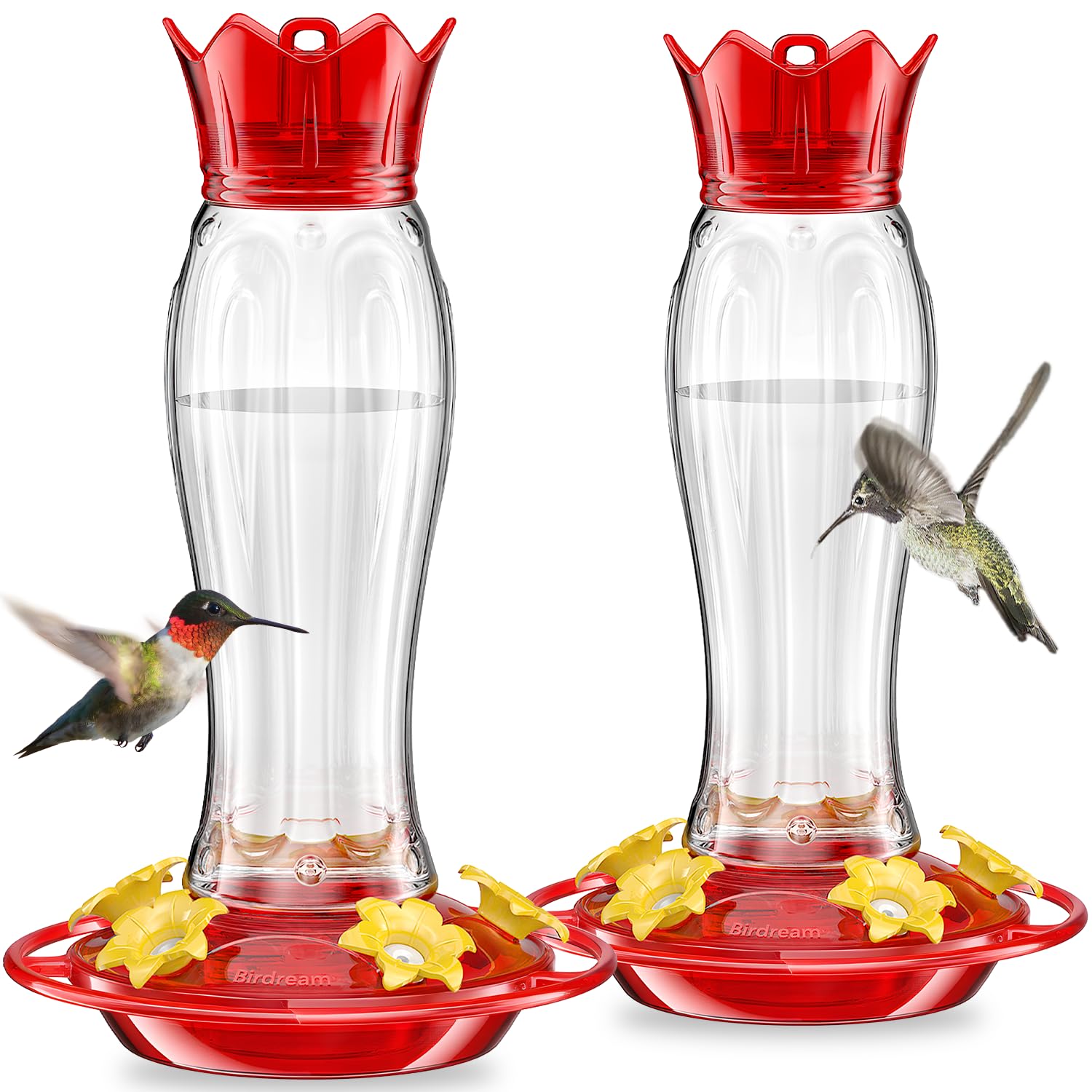 Photo 1 of Birdream Hummingbird Feeders for Outdoors, 15oz Hanging Hummingbird Feeders Ant Proof, Easy to Clean and Maintain, Gift for Bird Lover, Red (2 Pack)