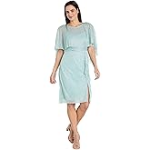 R&M Richards Women's Crystal Cascade Capelet Dress