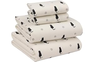 Ruvanti Flannel Sheets Queen Size - 100% Cotton Double Brushed Bed Sheets, Deep Pockets 16 Inches Queen Sheet Set, All Season