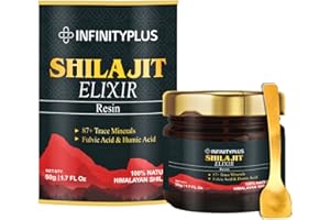 INFINITY PLUS InfinityPlus Shilajit Pure Himalayan Organic Resin | 100% Natural | Vegan | Gluten Free Supplement | With Fulvic Acid & 87+ Trace Minerals | For Men & Women | Boost Energy and Immune Support | 1.7 oz
