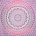 Exclusive Twin Pink Ombre Tapestry by JaipurHandloom Ombre Bedding, Mandala Tapestry, Multi Color Indian Mandala Wall Art Hippie Wall Hanging Bohemian Bedspread