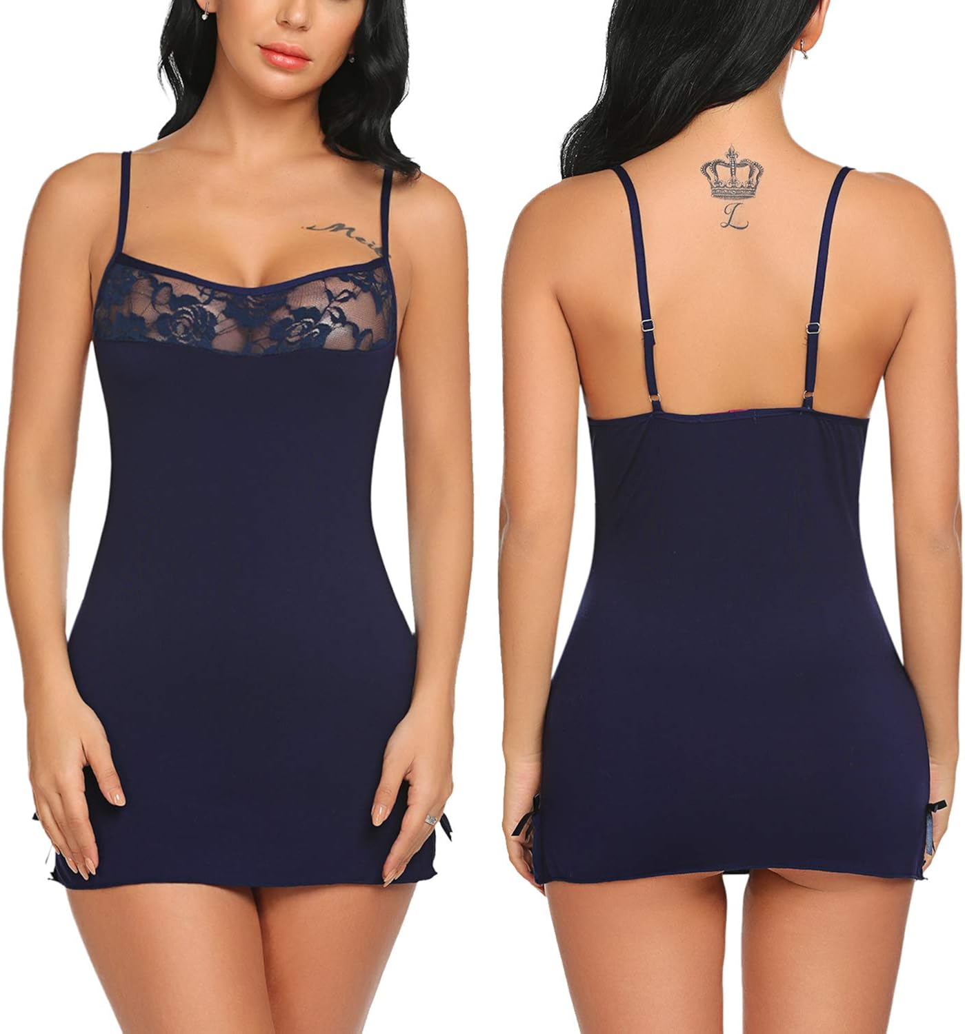 Avidlove Women Lingerie Sexy Sleepwear Lace Chemise Nightgown Babydoll Full Slips S-XXXL: Clothing