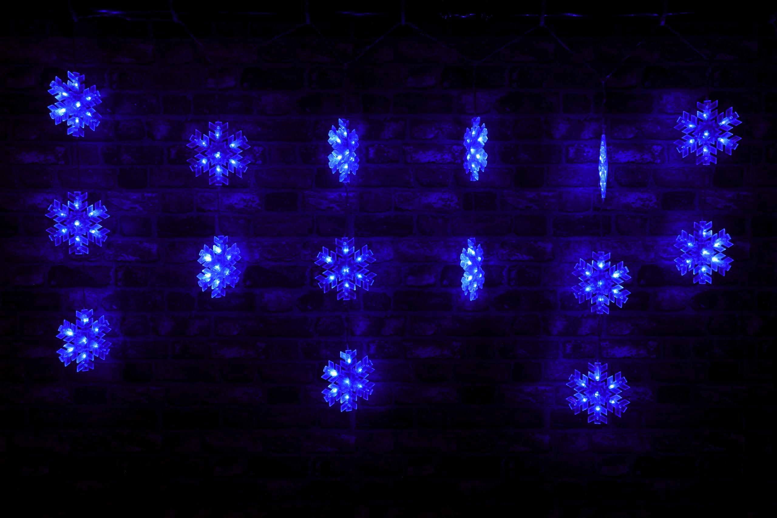 Christmas Concepts® 105 Blue Led 15 Piece Snowflake Curtain Lights - 2m x 0.9m (6.6ft x 3ft) Length Christmas Lights