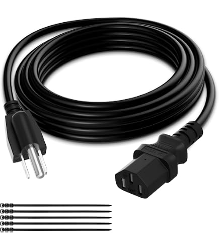 Amazon.com: 3 Prong AC Laptop Power Cord 25 Feet, NEMA 5-15P to C5