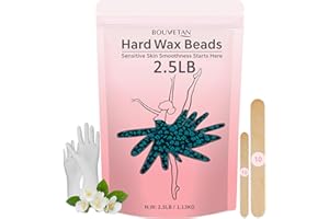 BOUVETAN Hard Wax Beads, 2.5 lb Brazilian Waxing Beans for Hair Removal, Bulk Waxing Beads for Sensitive Skin, Bikini, Legs, Face Underarm and Full Body (Jasmine)