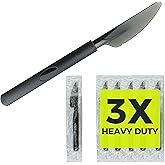 3X Heavy Duty Plastic Knives Individually Wrapped, Sturdy Like Silverware, 100 Pack Black Disposable Plastic Knives Bulk, Pac