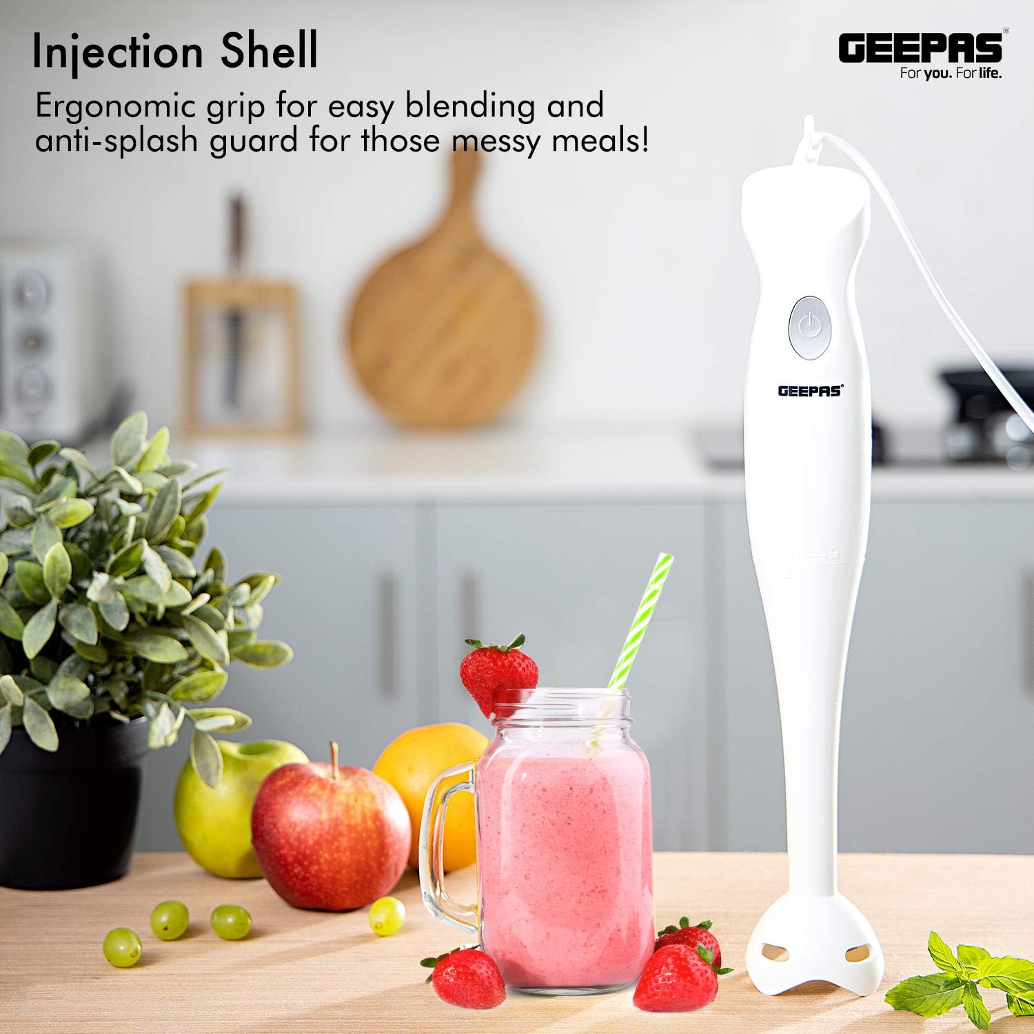 Geepas 200W Hand Blender, White, 180W - White - Image 5