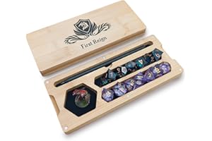FIRST REIGN Wood DND Dice Tray | DND Rolling Tray | Wooden Dice Box for D&D | Perfect D&D Gift for 5E Players | Dice Holder Case for Tabletop Games | Dice Vault | Dungeons and Dragons Accessories (Bamboo)