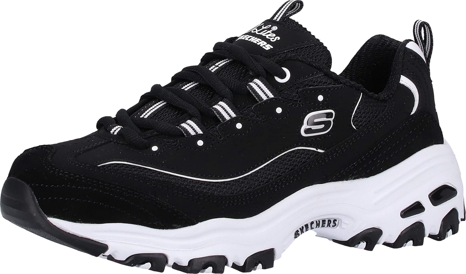 skechers d'lites mujer plata