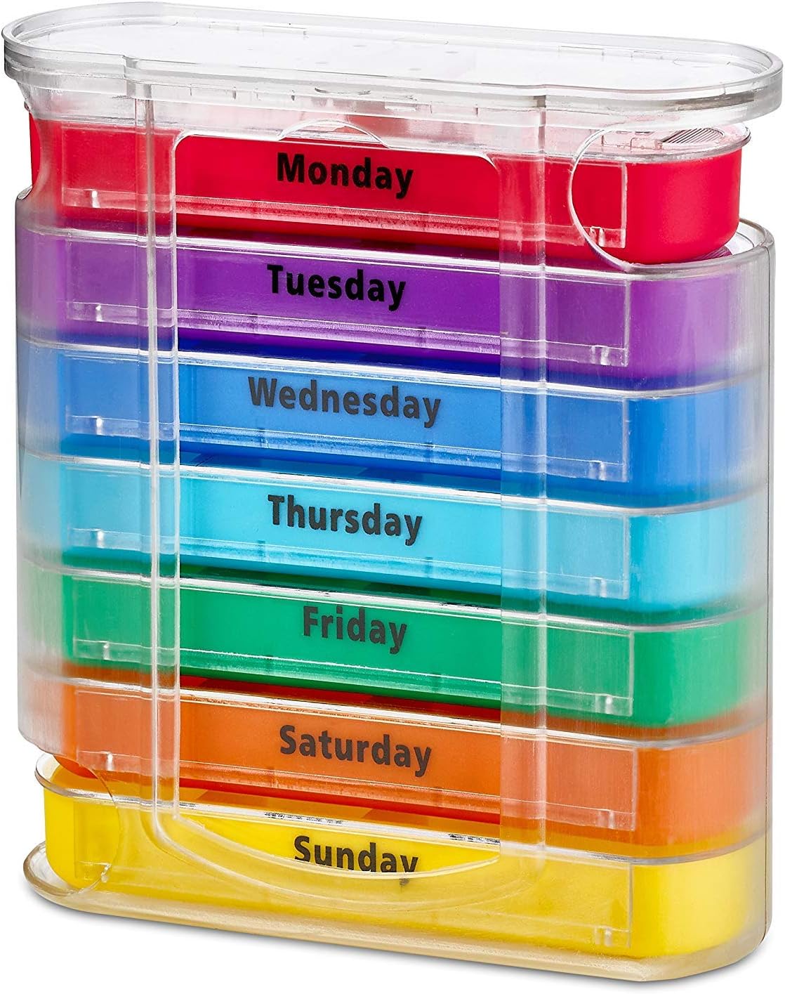 MEDca Weekly Pill Organizer, Four Times-a-Day, 1 Dispenser with Stackable AM/PM Compartments: Health & Personal Care