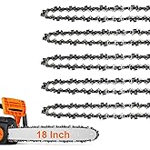 5Pack 18 Inch Chainsaw Chain 62 Drive Links 3/8" LP Pitch .050" Gauge Fits Poulan Pro 18 Inch Chainsaw Chain, Oregon, Echo, EGO AC1800, Craftsman, McCulloch, Remington, Kobalt and more
