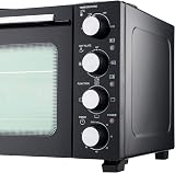 Cooks Professional Mini Portable Oven 28L with Hobs & Timer - Black/Silver view 7