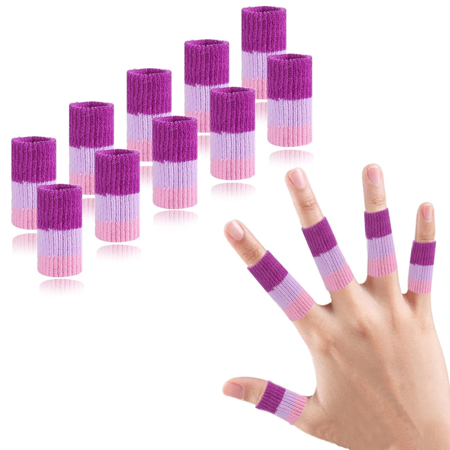 EDNYZAKRN 10Pcs Finger Compression Sleeves Support, Finger Sleeve Protectors Cots Thumb Brace for Trigger Finger Arthritis Swelling Basketball Sport