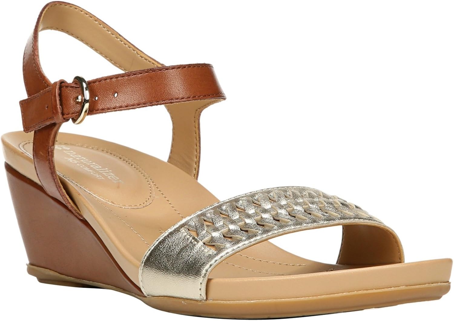 Women's Naturalizer, Swiftly Mid Heel Wedge Sandal TAN 10 W Amazon.ca Shoes & Handbags