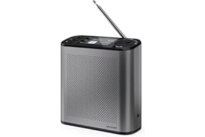 SHARP DR-P530(GY) Osaka, DAB+, DAB, FM Portable Digital Radio with RDS, Bluetooth 5.3, 2.4" Color Screen, USB-C or Built-in L
