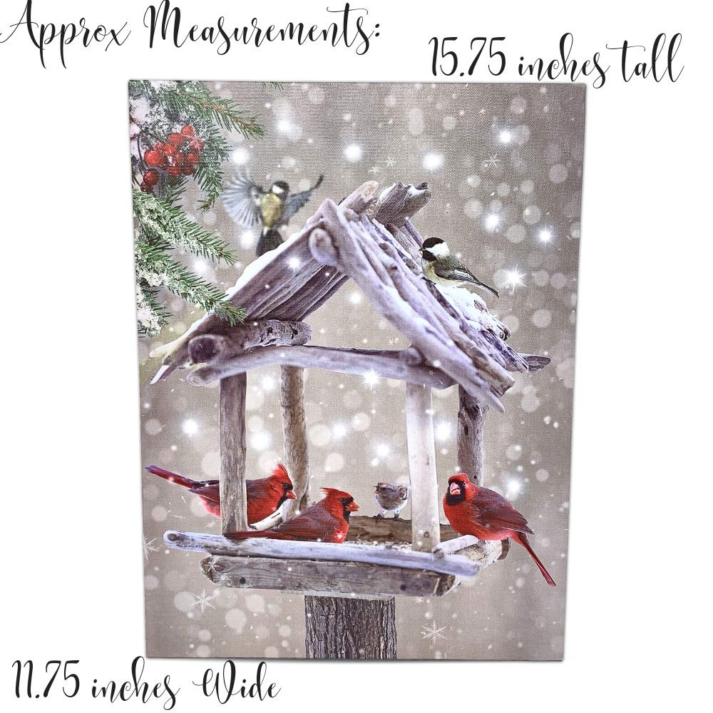 Banberry Designs Cardinal Canvas Print Lighted Wall Art With