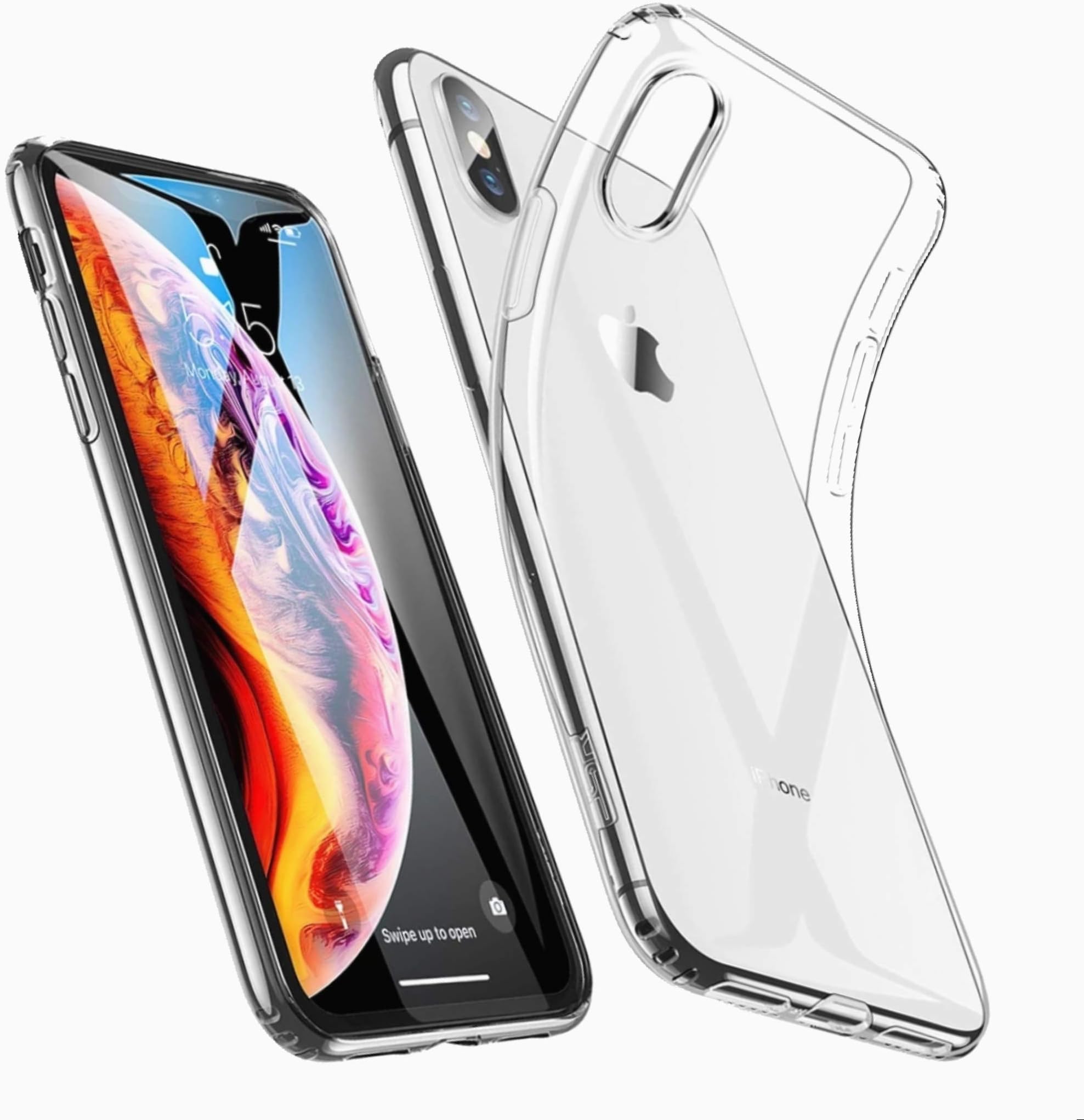 Devine Customz Clear Silicon Case for Apple iPhone XR, Soft TPU Cover Supports Wireless Charging Shock-Absorption Anti-Scratch Clear Back Bumper Cover