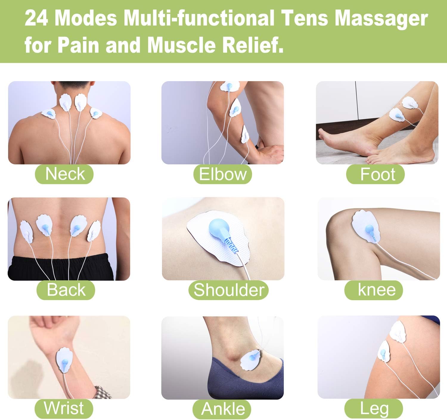 Belifu Dual Channel Tens Unit Electro Muscle Stimulator, Fully Isolated with Independent 24 Modes, Rechargeable Pulse Massager with Electrodes Pads for Neck Back Arms Chronic Pain Relief Body Building: Health & Personal Care