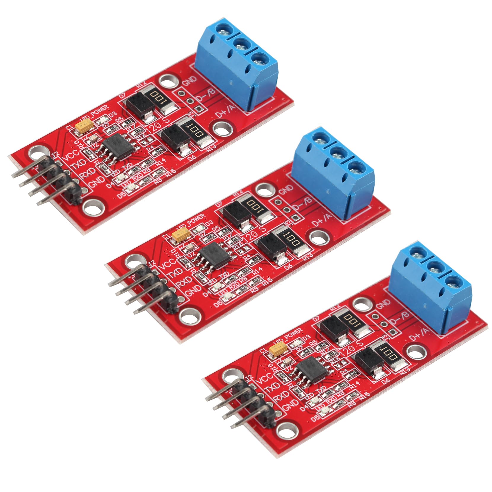 Jopto 3PCS TTL To RS485 Module MCU Development Converter Module Board Accessories Accessory Removable Replacement 485 to Serial Port UART Level Mutual Conversion