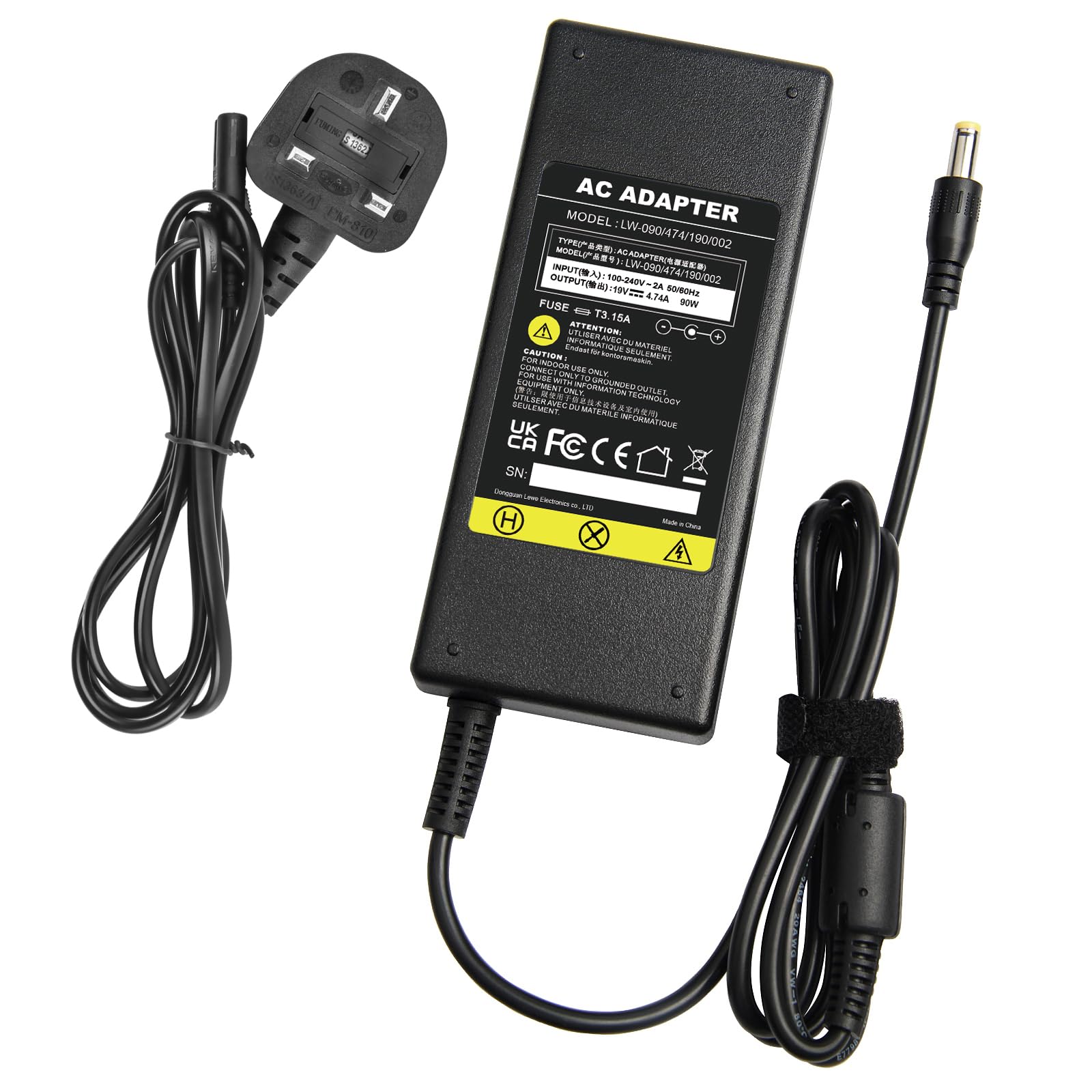 ARyee 19V 4.74A Laptop Charger Compatible with Toshiba C40 C50 C50D C55 C645 C650 C650D C655 C655D C660 C675 C70, Toshiba Portege R30 R705 R830 R835 R840 R845 R845-S95 R850 R930 R935(5.5 x 2.5mm)