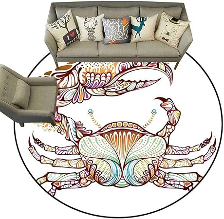 Tapis Circulaire Moderne Chat Avec Longue Queue Assise