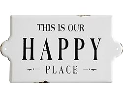 Creative Co-Op "This is Our Happy Place" Metal Wall Plaque