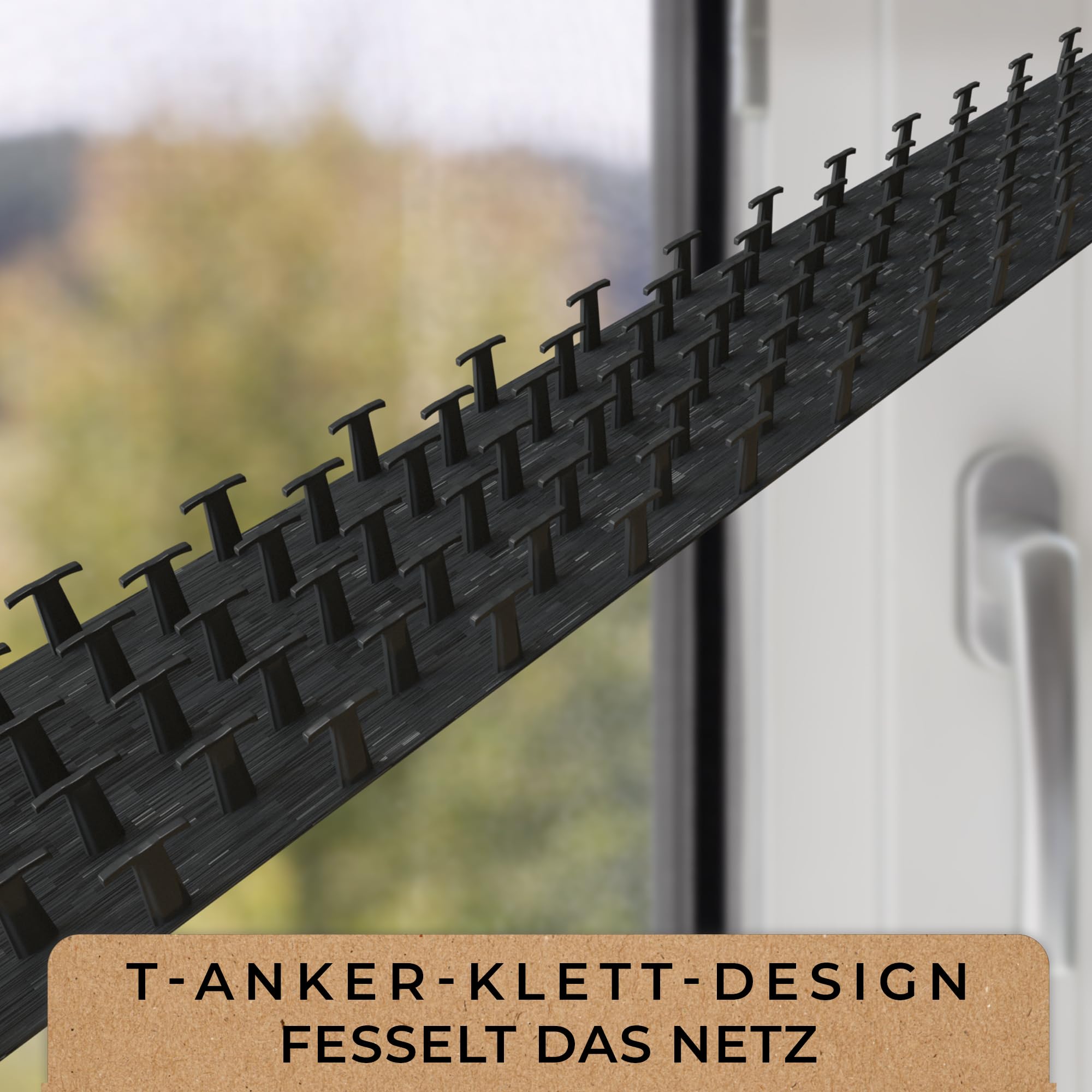 MÜCKENMEISTER® Fliegengitter Fenster (130x150cm, schwarz) aus Glasfaser - Fliegengitter zuschneidbar - Insektenschutz Fenster mit Klebestreifen - Fliegennetz Fenster - Mückennetz Fenster 3