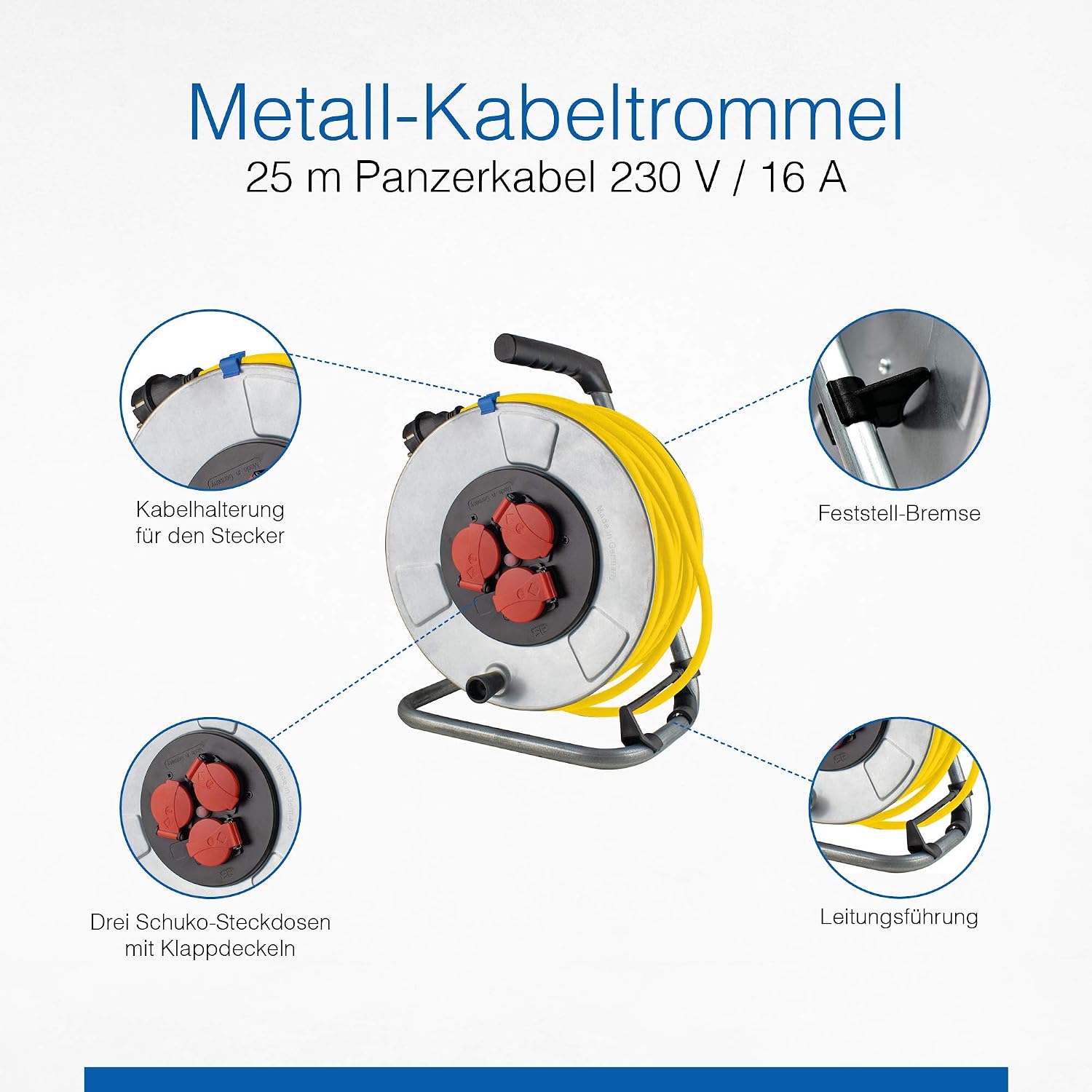 as - Schwabe Metal Cable Drum, Cable Roller, Type: K35, Protection Class: IP44, for Garden Lawn Mower and Outdoor, 10343 - Image 5