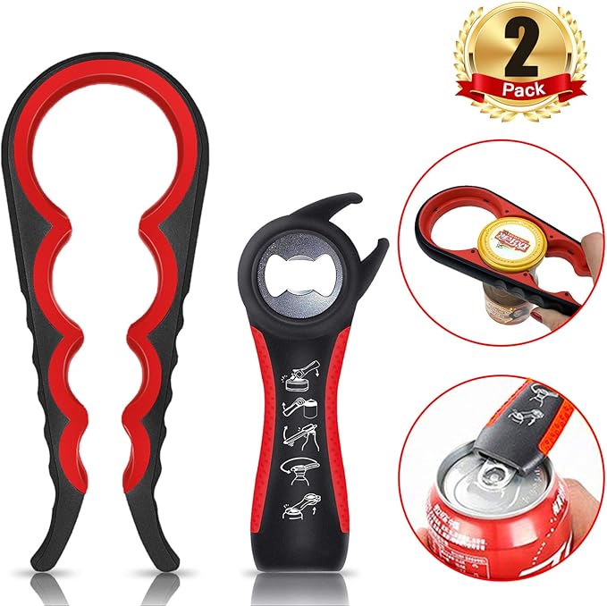 Jar Openers, Bottle Opener with Silicone, Tin Opener, Jar Gripper to