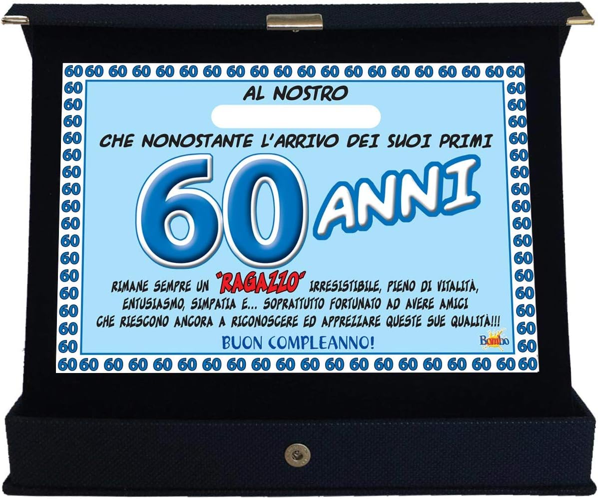 Bombo Targa Premio Compleanno Sonora 60 Anni Amico Amazon It Giochi E Giocattoli