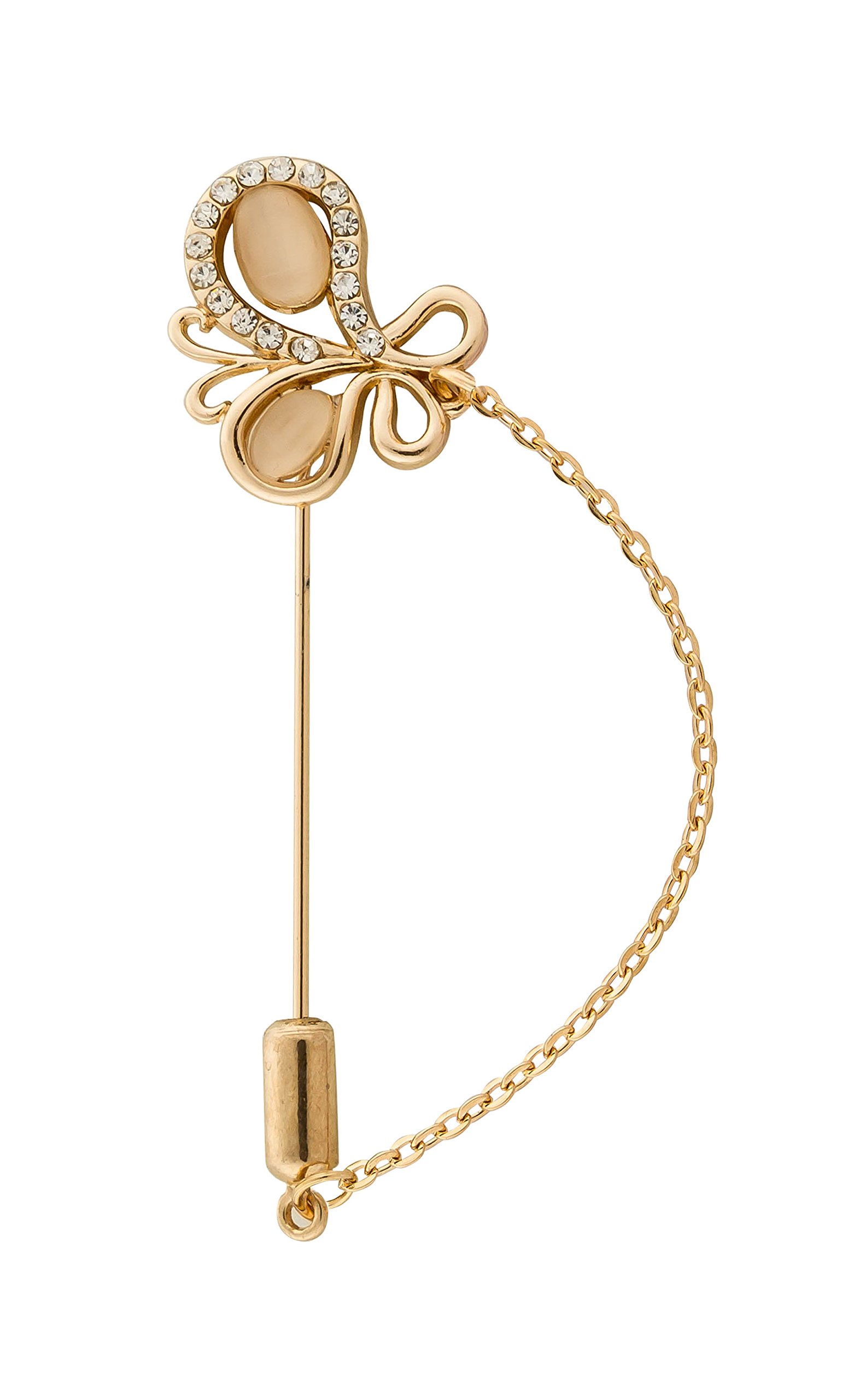 Brooch Lapel Pin for Men Exclusive Butterfly with Hanging Chain Lapel Pin Golden Badge Coat Suit Wedding Gift Party Shirt Collar Accessories