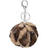 PATIKIL Pom Pom Keychain, Soft Cute Fluffy Ball Key Ring with Lobster Clasp Artificial Rabbit Fur Ball Keychains